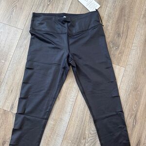 90 Degree By Reflex Kids Black Leggings with Side Details